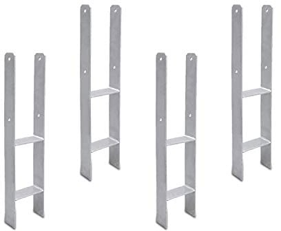 Sonnewelt 4 Stück H-anker Pfostenanker H-Pfostenträger Pfosten Stahlträger Träger Anker h anker Pfostenträger (4 Stück 91mm)