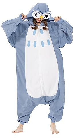 Simzoo Pigiama Intero Animali Unisex Kigurumi Adulto Carnevale Onesie Cosplay Halloween Costume per Donna Uomo Sleepwear