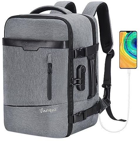 YOUNGOA Mochila Viaje Cabina Avion 40x20x25 para Ryanair Bolsas de Viaje Hombre Mujer con Antirrobo Code Lock