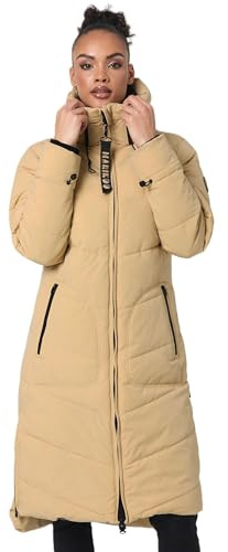 MARIKOO Damen Winterjacke Stepp Winter Jacke gesteppter Wintermantel warm lang Mantel B949