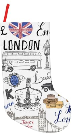 JCAKES Weihnachtsstrümpfe, I Love London, 45,7 cm, Weihnachtsschmuck, personalisierbar