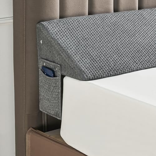 IFNOW Queen-Size-Bett-Keilkissen für Kopfteil, Matratzenspaltfüller (0–20,3 cm), Bettkeil für Lücke zwischen Kopfteil und Matratze, Dunkelgrau (152,4 x 15,2 x 25,4 cm)