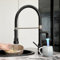 TIMACO LED Schwarz Wasserhahn Küche mit Schloss Brause Ausziehbar - 360° Schwenkbar Küchenarmatur mit Spiralfeder,Einhebel Mischbatterie - Hochdruck Spültischarmatur