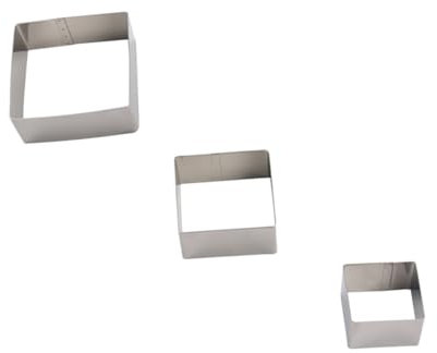 ABOOFAN 3stücke Teiliges Set Aus Backform Für Quadratische Kekse Und Mousse-ringe Für Kuchen-dekoration Einfach Zu Verwenden Reinigen Für Diy-