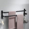 Handtuchhalter Wand mit 2 Haken Aluminium Handtuchstange Bad, Handtuchhalter für Badezimmer und Küche Schwarz 2 Stangen 70cm