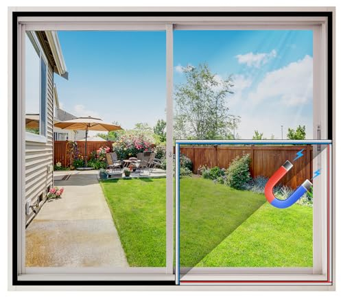 Fliegengitter für Fenster mit Magnet 80x100cm, einfache öffnen oder schließen, Insektenschutz Fenster, ohne Bohren und Schrauben, für alle Fenster, Schwarz, 1 Stück