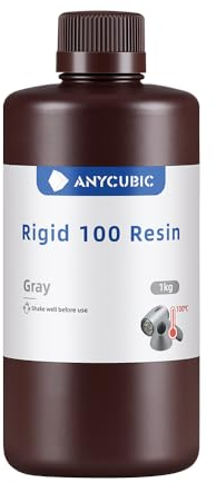 ANYCUBIC Rigid 100 Resin, Starres temperaturbeständiges Harz, Widerstehen hohen Temperaturen von 100 ohne Verformung, Grau 1000g