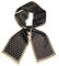 GIMIRO Satin Seidenschal Doppelschichten 150 x 16cm Krawatte Blumen Taillengürtel für Blazer, Mantel, Kleid (49# Polka Stripe Black)