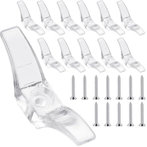 Blind String Holder, 12 PCS Cord Cleats for Blinds Rope Cleat with Screws Plastic Transparent Window Cord Cleats Blind Cord Holder Safety Wraps for Home Office Window Blinds Sun Shades Ropes