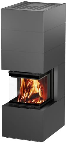 H&M Germany Ready Uh 500/500 STYLE Stahl titan 3-Seitiger Kaminbausatz Stahlverkleidung 11kw hochschiebbar