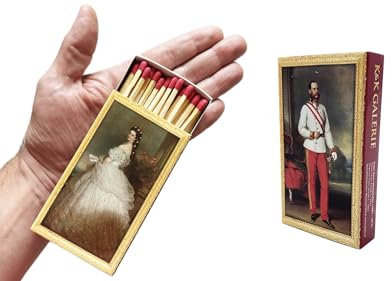 jameitop® 2 Schachteln XL Streichhölzer Kaiser Franz + Kaiserin Elisabeth von Österreich (Sissi) ca 90 Stück Maxi Hölzer, 95mm K&K Galerie at Kunst