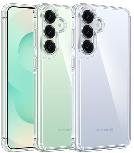 FNTCASE für Samsung Galaxy S25 Hülle: für Galaxy S24 Hülle Militär Fallschutz Anti Vergilbung Handyhülle - Robuste langlebige stoßfeste Schutzhülle Transparente Fälle(Klar)