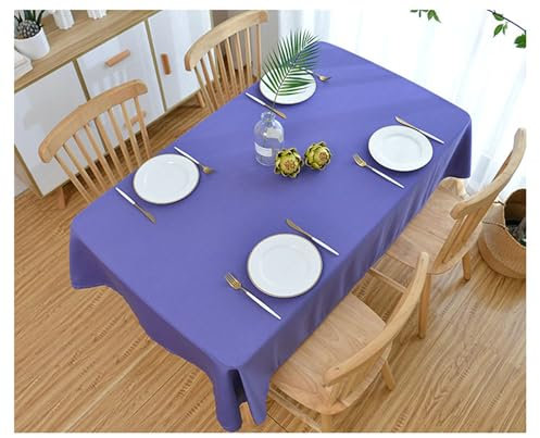 Homxi Tischdecken Quadrat,140 W x 140 L cm,Tischtuch für Draußen Polyester Einfarbig Lila Tischwäsche