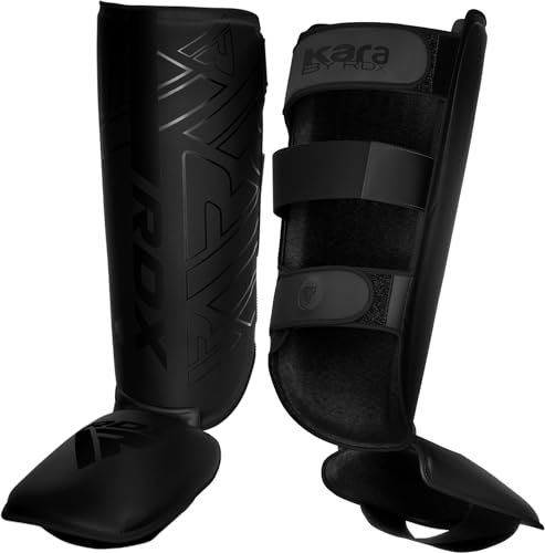 RDX Schienbeinschoner Kickboxen Kampfsport Muay Thai Training, Maya Hide Leder Kara Thaiboxen Schienbeinschutz, Schienbeinschützer Sparring Boxen Krav MAGA MMA Karate Taekwondo (MEHRWEG)