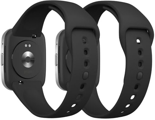 Yisica 2 Piezas Correa Compatible con Redmi Watch 3 Active Mujer Hombr, Pulsera de Repuesto de Silicona Suave para Redmi Watch 3 Active (Negro/Negro)