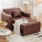 UNIONLINE Einzel-Sofasessel, grau, Schlafsofa, Stuhl, Bett, ausziehbar, 3-in-1, Verstellbarer Schlafsessel, Bett mit Seitentasche, kleines Zimmer/Wohnzimmer/Wohnung (Braun, 91cm Breite)