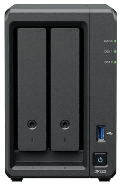 Synology DP320 ActiveProtect, 2 x 8 to de mémoire, 8 Go de RAM, AMD R1600, jusqu'à 1 GbE RJ45