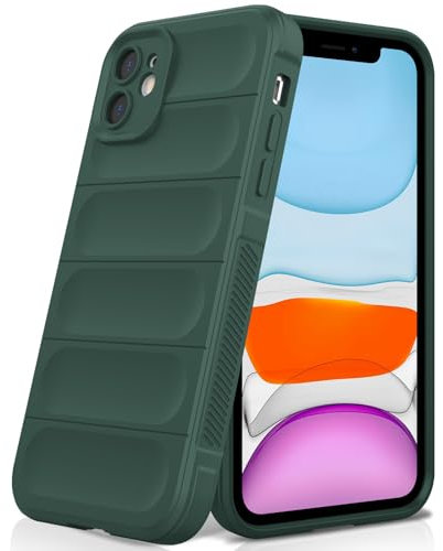 BonYonka Silicone Case Compatible with iPhone 11, Anti-Scratch Microfiber Lining, Shockproof Case with Camera Protection, Green