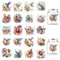 UV DTF Cup Wrap Stickers - 20 Sheets Vintage Birds Rub On Decals Birds Butterfly Flowers Bee Wrap Stickers for 16 Oz Glass Cup Water Bottle Transfer Sticker DIY Furniture Crafts Decals Gifts