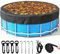 ROMIVO copertura rotonda per piscine Ø 371 Per piscine di Ø320-366cm, copertura rotonda per piscine fuori terra resistente alle intemperie/UV e alla polvere, con coulisse e picchetti a terra per