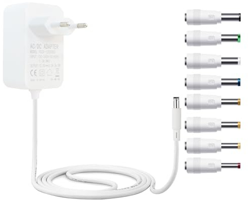 MejaRizon Alimentatore 12 V 3 A, Spina 5,5 x 2,1 mm, Cavo da 1,2 m, Adattatore AC 100-240 V, 50-60 Hz, Uscita DC 36 W, Trasformatore LED 12 V, Alimentatore DC per Strisce LED