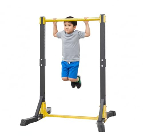 Klimmzugstange Station für Home Gym, 11 Höhenpositionen 63-84 Zoll, 180.4 kg Tragfähigkeit, Fitnessgeräte für Ganzkörper-Krafttraining, Rumpf-, Arm- und Rücken-Workout, Schwarz