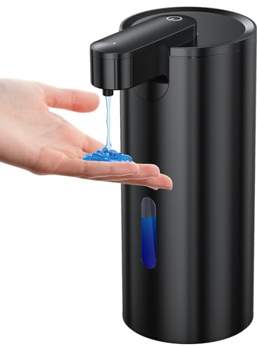 Fantictas Seifenspender Automatisch Edelstahl für Flüssigseife, USB-C | Berührungsloser Sensor, 2000mAh USB-C Akku,IPX4 Spritzschutz, SUS304 Edelstahl für Bad Küche Büro，Flüssigseife