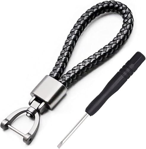 XINGCI Porte-Clés De Voiture pour Mustang Bullitt 1994-2023, 360 degrés de Rotation en Fer à Cheval Boucle Bijoux Porte-clés, Porte-clés de Voiture en Cuir
