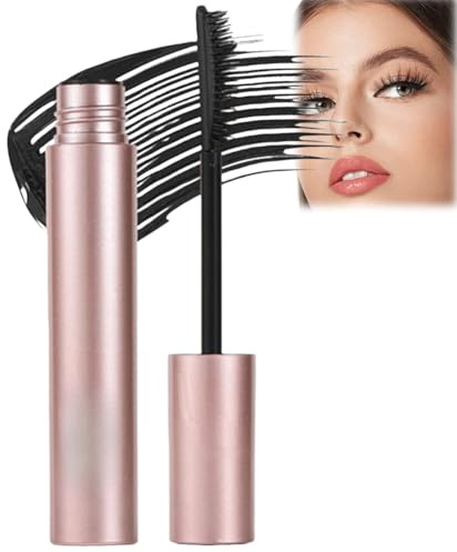 5D Fine Mascara, Wasserfest Wimperntusche für Lange Wimpern, Nicht Klumpend,Volumen und Definition, Wischfest Schweißfest Langlebig mit Präzisionsbürste, Curling eye Make Up(Schwarz)