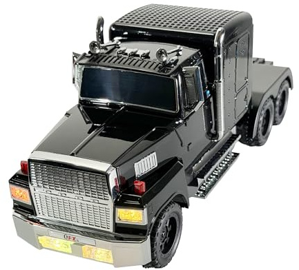 Truck Lautsprecher Replica Bluetooth Lautsprecher (BT-1985), wiederaufladbar mit LED-Beleuchtung, TWS-Kupplung, FM-Radio, USB/TF, AUX-Eingang, Eingebautes Mikrofon, USB C-Kabel enthalten (Schwarz)