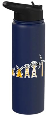 Windmill Technician Wind Pumps Operator Wind Engineer Stainless Steel Insulated Water Bottle