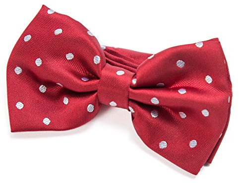 DonDon Pajarita para Hombre de lunares Punto rojo elegante con gancho con nudo y ajustable