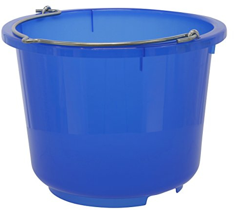 Kerbl 298800 Stall- und Baueimer, 12 L, transparent/blau