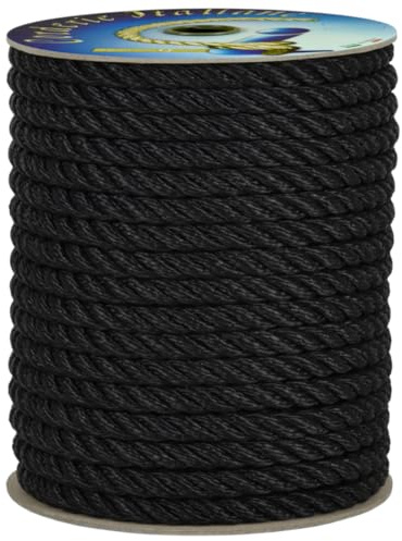 Corderie Italiane 006047162 Gherlino Cima per ormeggio, Diametro 12 mm, 30 metri, Nero