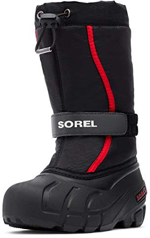 Sorel KIDS FLURRY Schneestiefel für Unisex Baby, Schwarz (Black x Bright Red) - Children, 29 EU