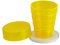 Kimmel Klappbecher Das Original mit Spiegel, Faltbecher, Zahnputzbecher für Picknick Reisen Haushalt Outdoor Wandern Camping, Farbe transparent gelb