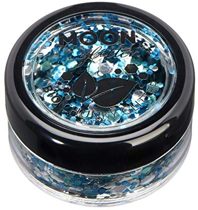 Mystiker Biologisch abbaubarer Öko-Glitter von Moon Glitter - 100% kosmetischer Bio-Glitter für Gesicht, Körper, Nägel, Haare und Lippen - 3g - Gletscher