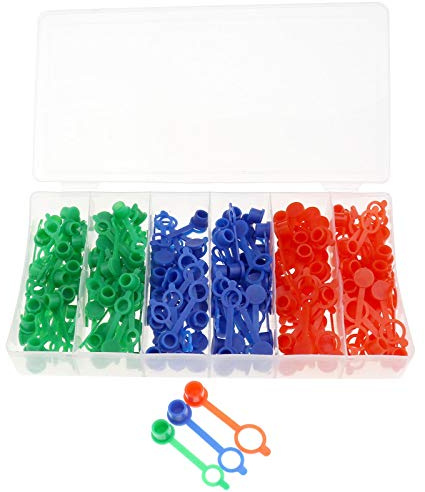 YINETTECH 180pcs 3 Colors Red Green Blue Grease Nipple Cap Cover Assortment Set with Transparent Plastic Box
