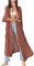 L-Peach Women's Summer Long Beach Dress Kimono Maxi Kaftan Cover ups Wine Red