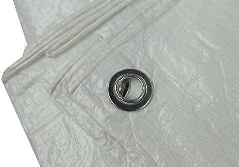 4 x 5 m Strong White Tarpaulin Army Waterproof Camping Ground Sheet & Outdoor