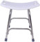 JWCN Commode Stuhl Duschstuhl Duschstuhl Badesitz Höhe verstellbar Edelstahl Bad Bad Stuhl PE Bank Platte gebogenes Design Bär 200KG Größe -46x40x48cm Weiß Bad Hocker Bad TOI Uptodate