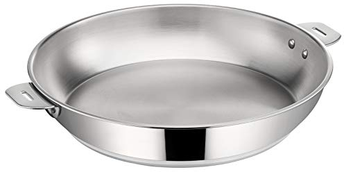 Lagostina Salvaspazio Padella Acciaio Inox 18/10 Ø 26 cm, Pentola Induzione, Gas e Forno fino a 250 °C, Impilabile e Facile da Riporre, Fondo Lagotherm 3 Strati, Maniglie con Supporti Rivettati