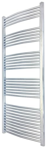 Valve Kings Curved Chrome Ladder Towel Rail Radiators Central Heating Heater - 600 x 1800mm…