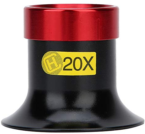 FAMKIT 20-fache Uhrmacherlupe, Vergrößerungsspiegel, Uhrmacherlupe, 20-fache Augenlupe, Schmuck, Aluminium-Legierung, 10-fache Augenlupe, Reparatur für Schmuck, Diamanten, Münzstempel-Kollektion