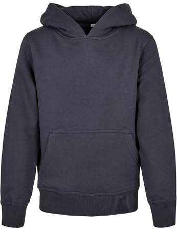 Build Your Brand Unisex Kinder Organic Basic Kids Hoody Kapuzenpullover, Navy, 134-140