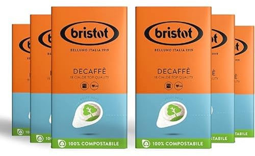 Bristot 108 Cialde Caffè Decaffè - Miscela Di Caffè Decaffeinato Dall'aroma Fine E Gusto Cioccolatoso. Porzione Ideale Per Un Espresso O Un Cappuccino.