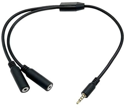 Seadream 2.5mm Male to Dual 2.5mm Female Y Splitter Audio Micphone Extension Cable,2.5mm TRRS Audio Y Splitter Cable,Gold Plated,4 Pole