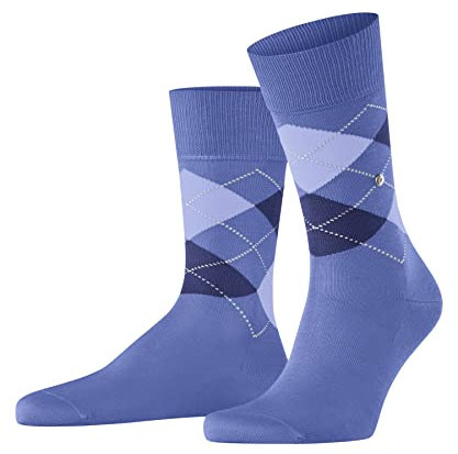 Burlington Herren Socken Manchester M So Baumwolle gemustert 1 Paar, Blau Water 6550, 40-46