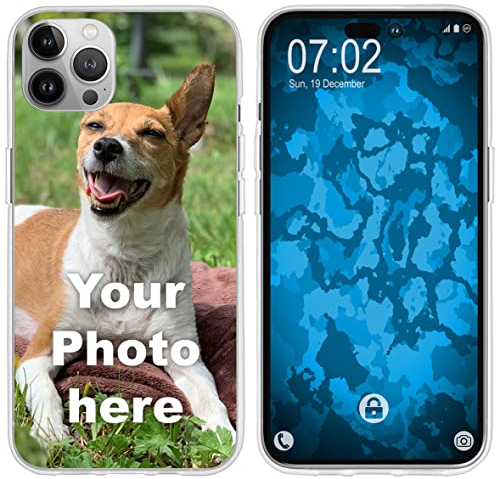 PhoneNatic personalisierte Handyhülle für iPhone 14 Pro Custom Case in Clear zum selbst gestalten mit eigenem Foto Bild Text individuell
