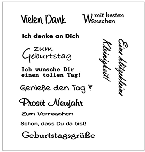 Qoiseys Stempel,Pnosit Neujahr Silikonstempel sprüche deutsch, stempel silikon sprüche für DIY Scrapbooking Fotoalbum Dekoratives Papier Basteln Prägeschablone